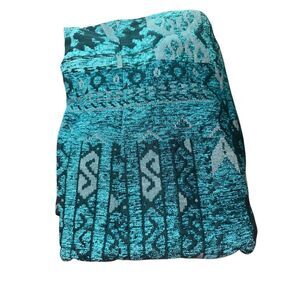 Susan Graver Womens Size 28 Artisan Embellished Tapestry Jacket Teal Pockets NWT